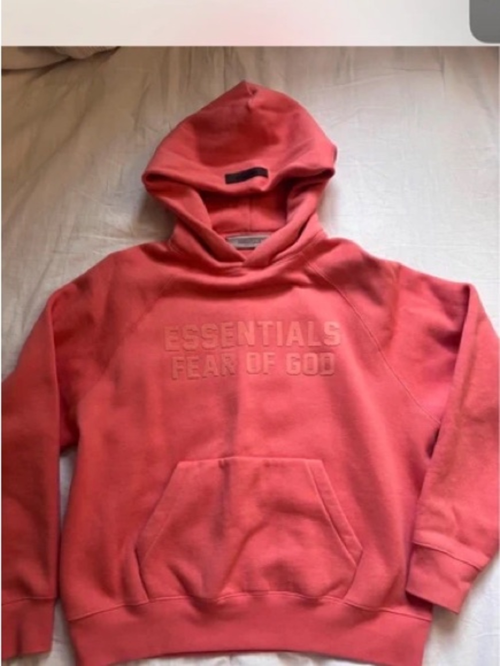 **Worn once**Fear of God ESSENTIALS Hoodie - Coral Colour